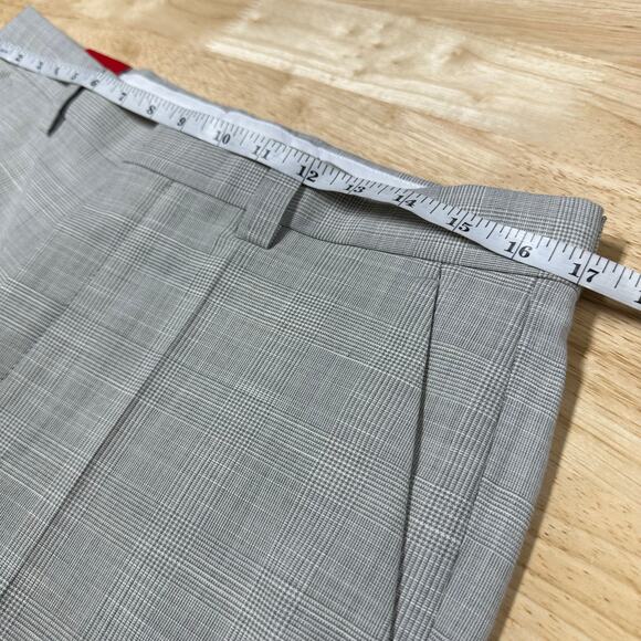 Hugo Boss NWT Men's Slim Fit Stretch Wool Gray Plaid Suit Pants Sz 32R Unhemmed - Picture 8 of 10